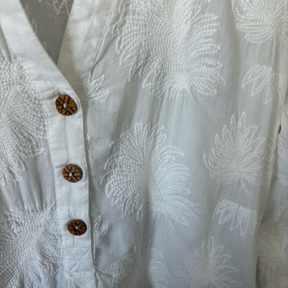 Soft Surroundings Cotton Embroidered Tunic Top - Picture 3 of 8